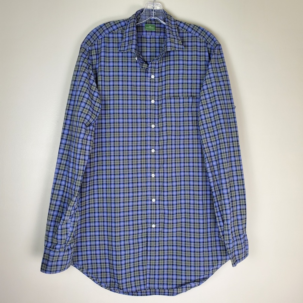 Sid Mashburn Plaid Large Men's Long Sleeve Button Up Dress Shirt Casual Workwear